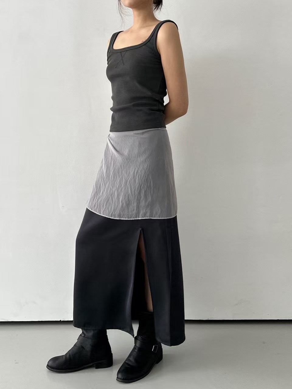 2 in 1 Layered Maxi Skirt