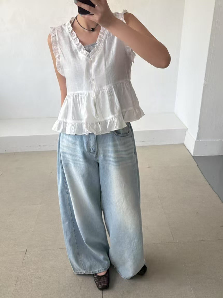 Ruffles Sleeveless Blouse