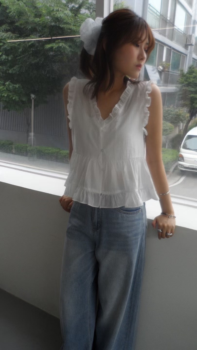 Ruffles Sleeveless Blouse