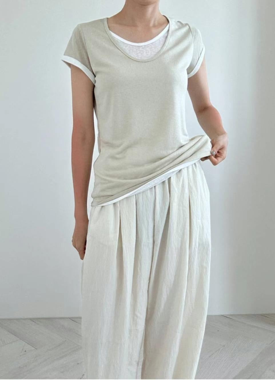 Layered cotton tee