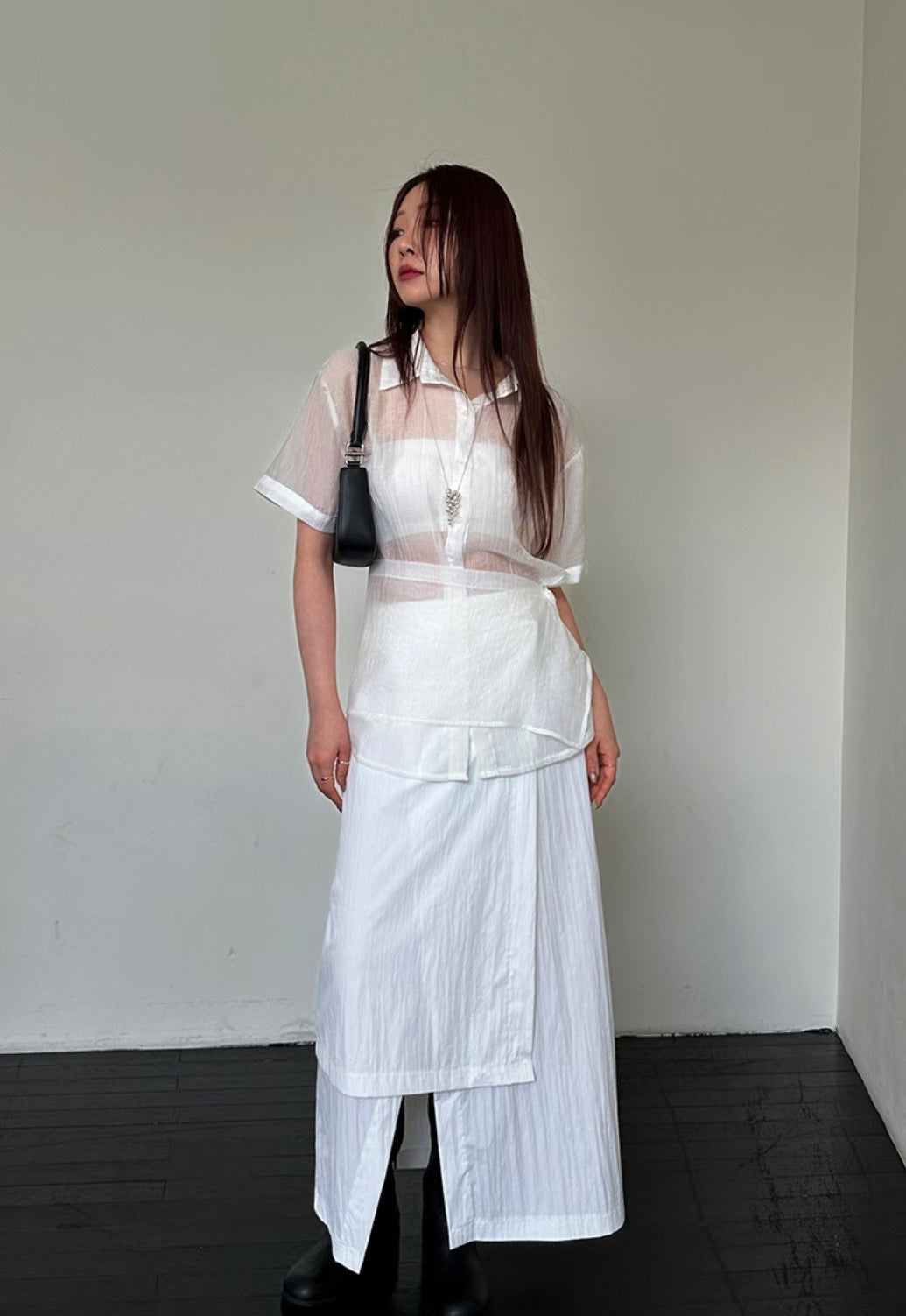 See through Shirt Set