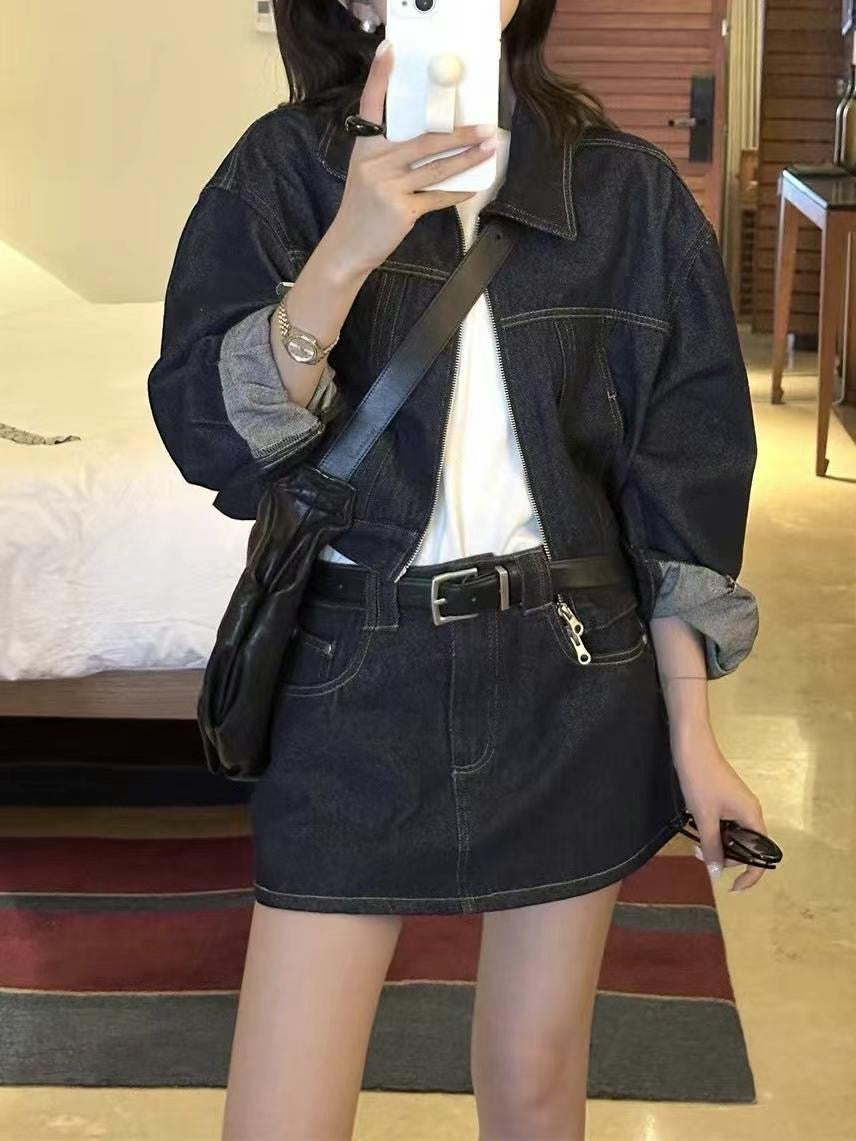 Denim Set - Jacket & Skirt-pant