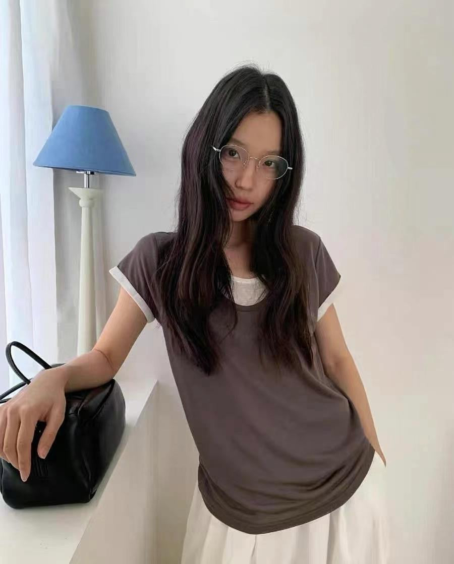 Layered cotton tee