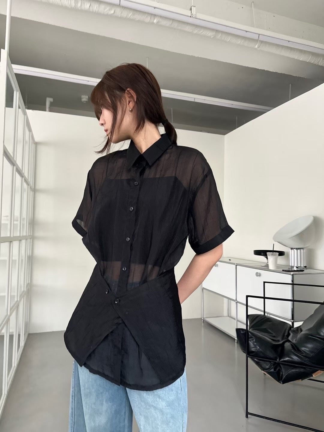 See through Shirt Set