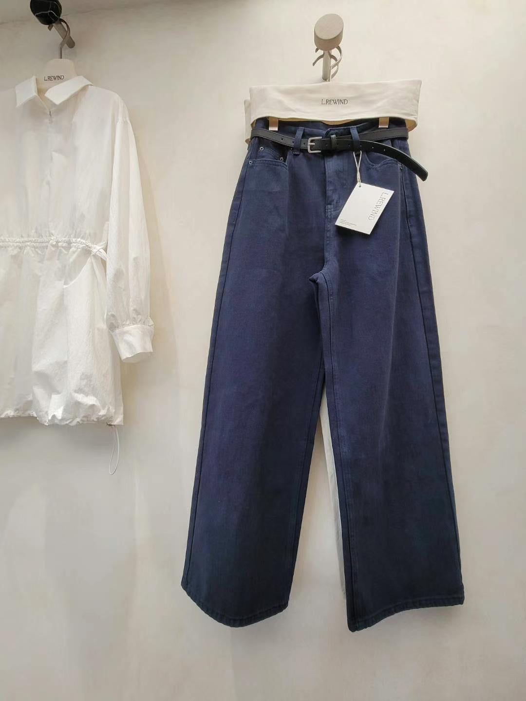 Straight Trousers with Belt