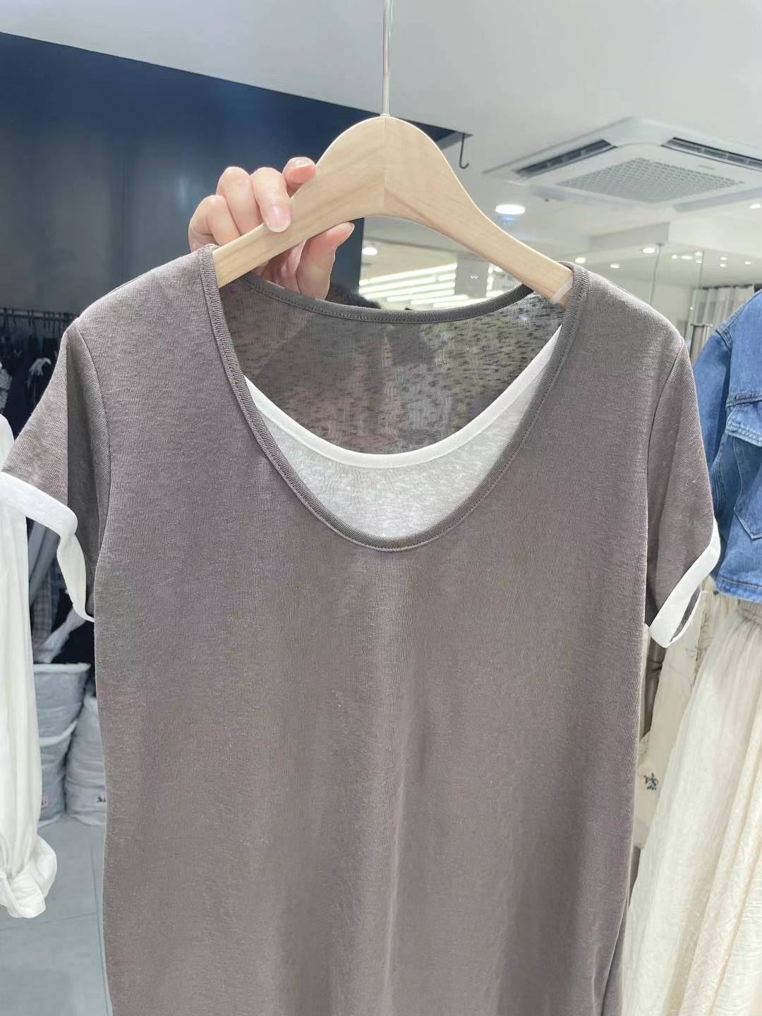 Layered cotton tee