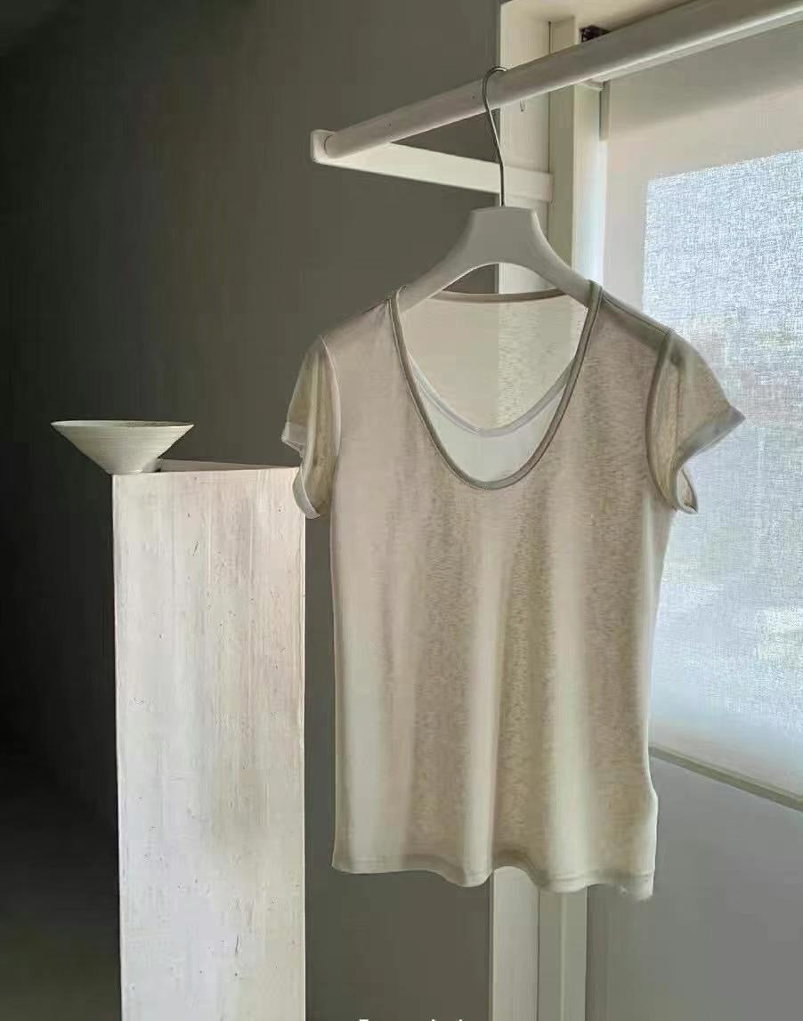 Layered cotton tee