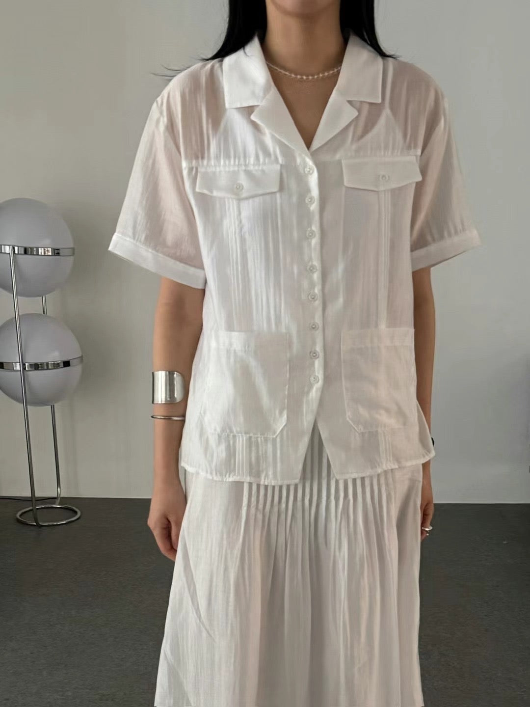 Chiffon blouse +skirt Set
