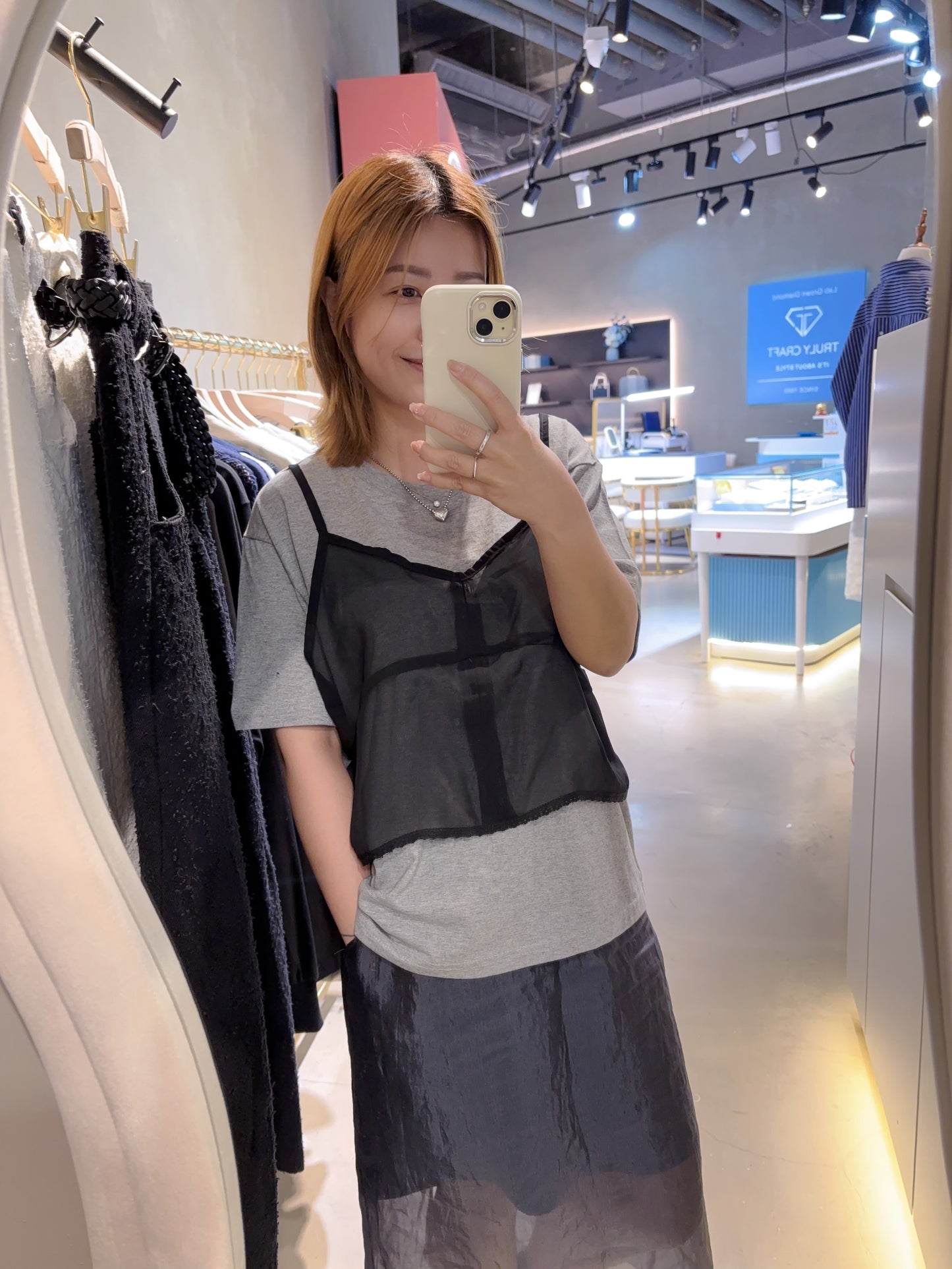 Layer chiffon Vest tee