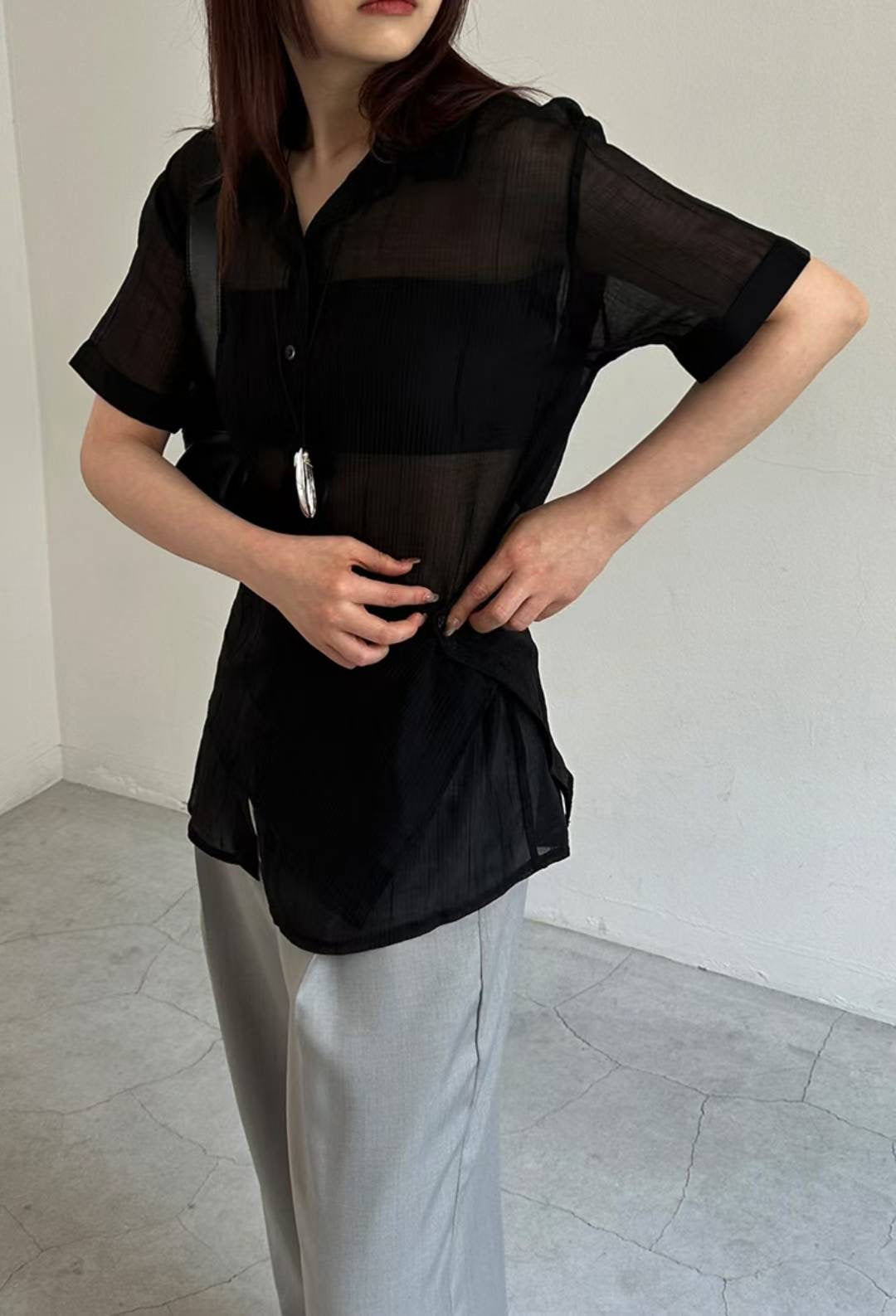 See through Shirt Set