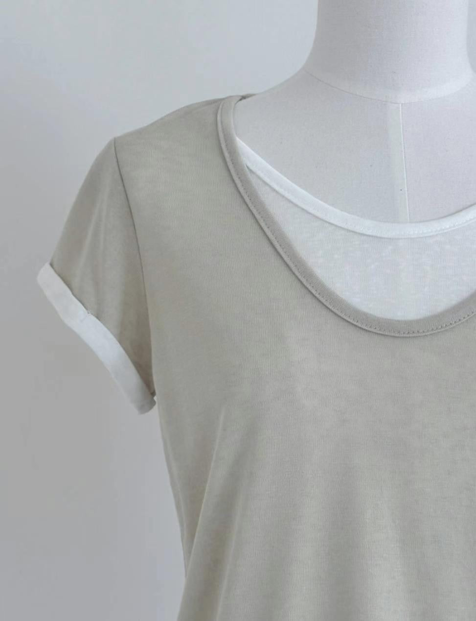 Layered cotton tee
