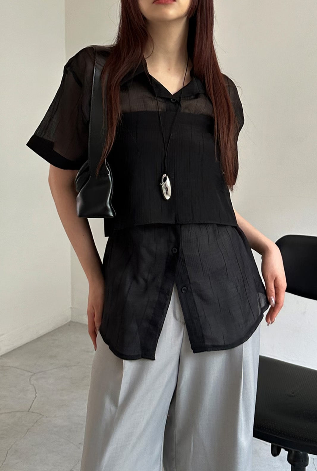 See through Shirt Set