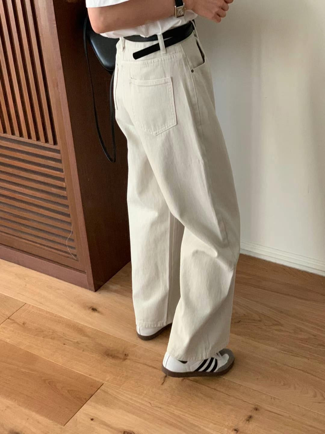 Straight Trousers with Belt