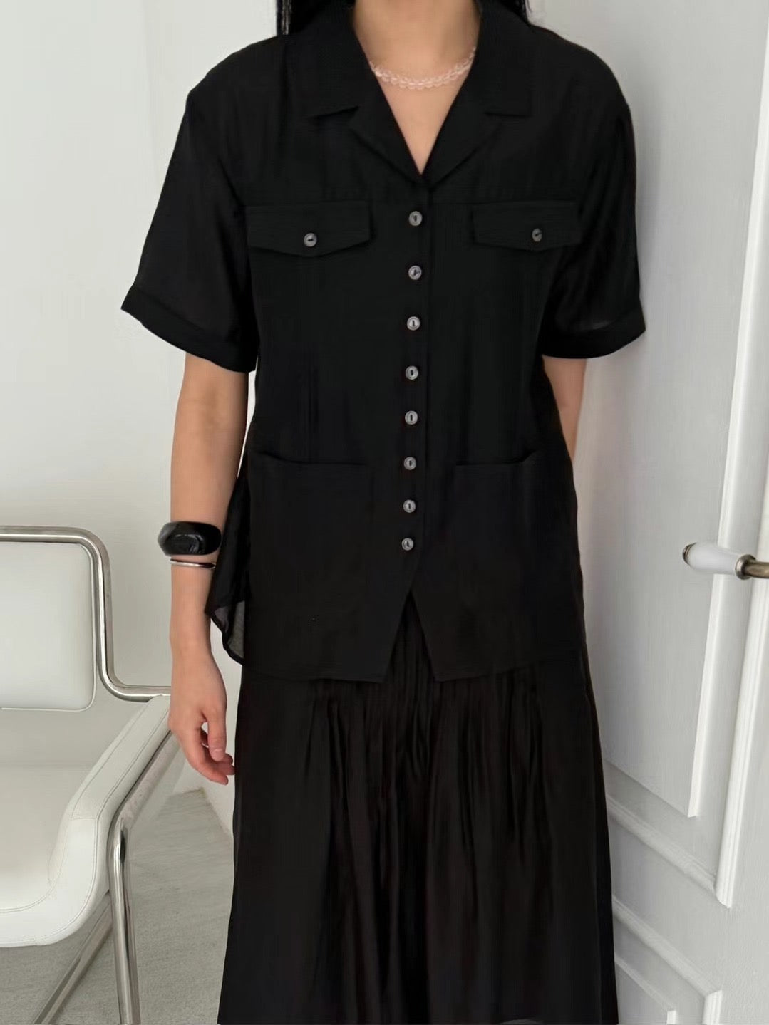 Chiffon blouse +skirt Set