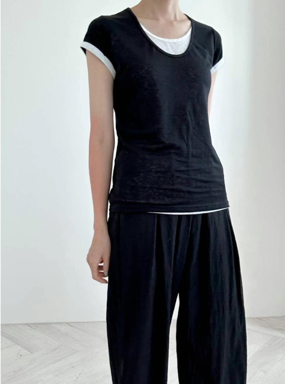 Layered cotton tee