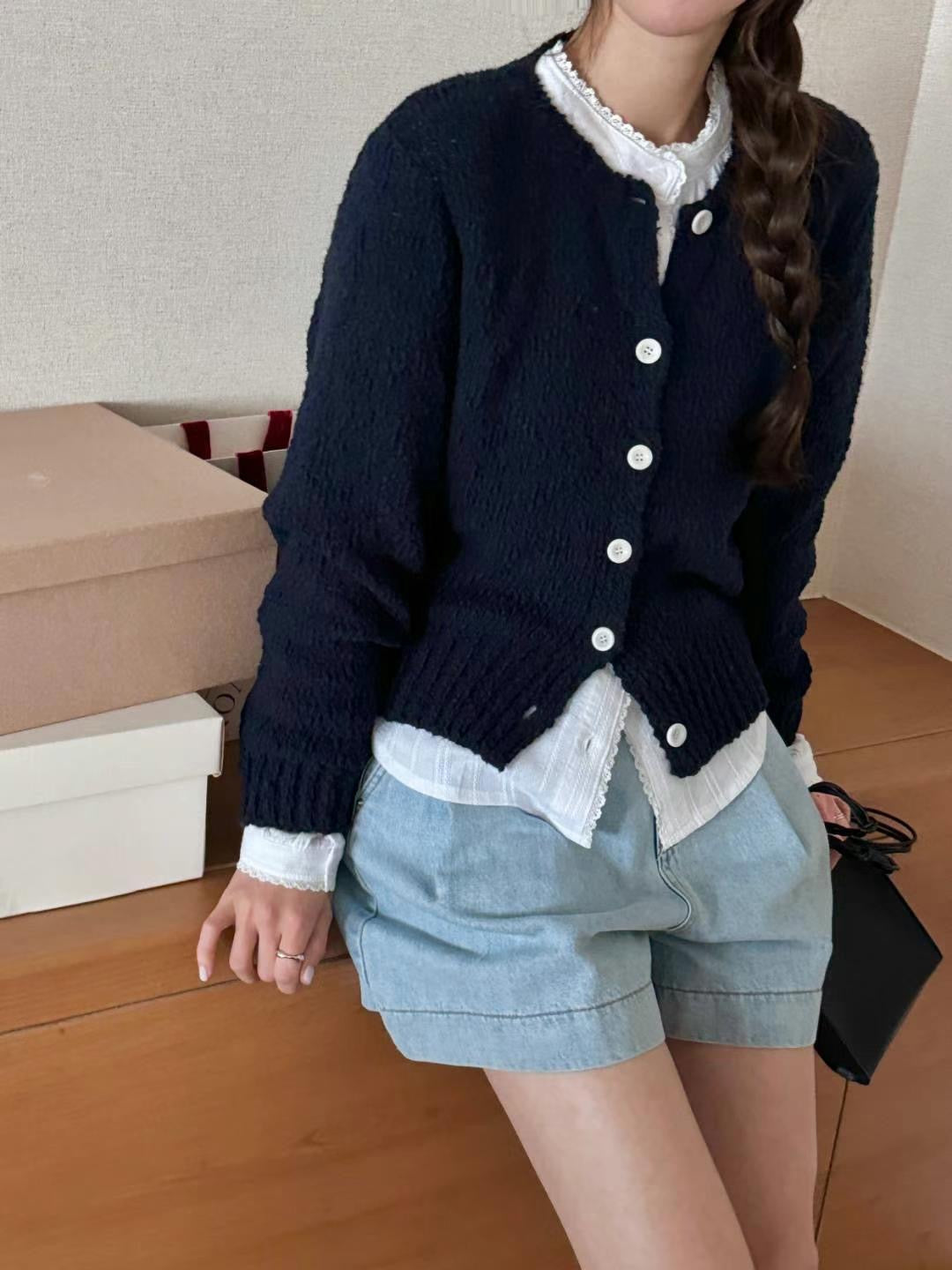 Boucle Open Front Cardigan