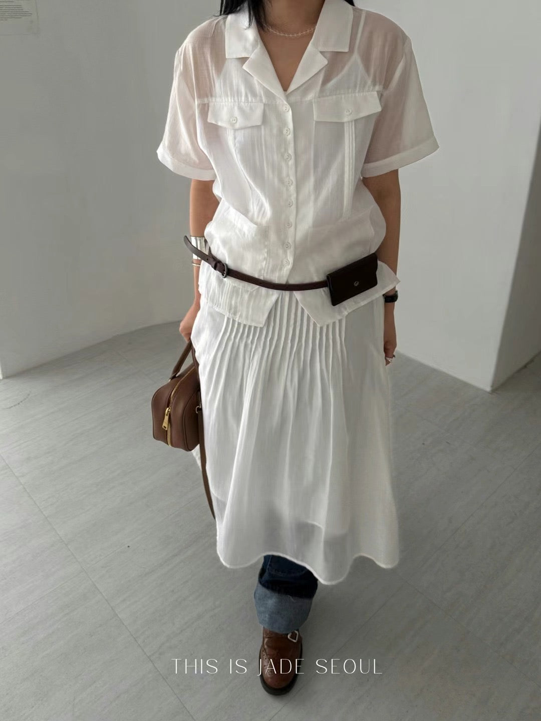 Chiffon blouse +skirt Set