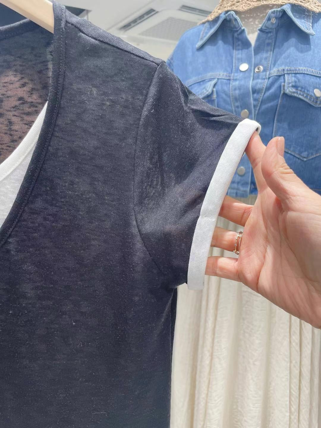 Layered cotton tee